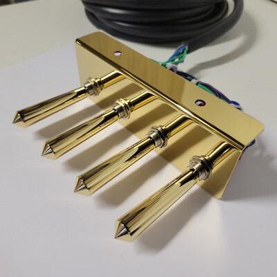 Lowrider hydraulics /air ride suspension SWITCH PREWIRED FBSS  GOLD ON GOLD EXT