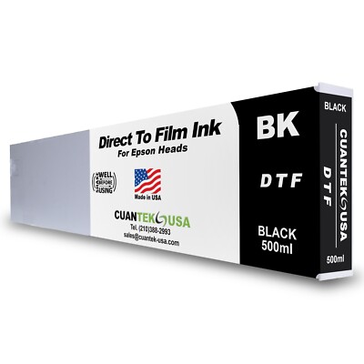 DTF BLACK Ink 500ml Cartridge for VJ-628D, XPJ-1682D Direct To Film -MADE IN USA
