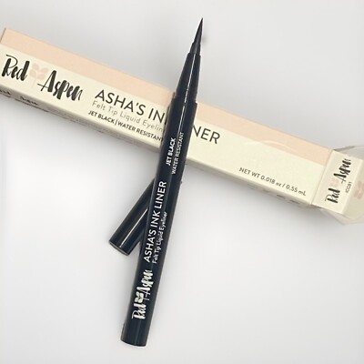 Red Aspen Asha s Ink Liner Felt Tip Liquid Eyeliner In JET BLACK  New!
