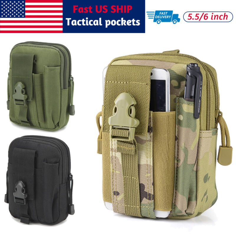 Tactical Molle Pouch Edc Multi-purpose Belt Waist Pack Bag Utility Phone Pocket