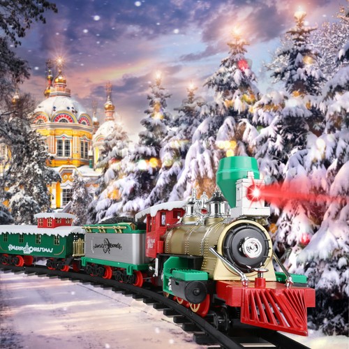 20 PCS Electric Christmas Train Tracks Set w/ Lights Sounds Kids Toy Around Tree | eBay