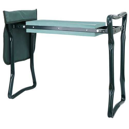 Foldable Garden Kneeler Bench Stool Soft Cushion Seat Pad Kneeling  w Tool Pouch