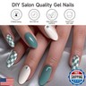 DUKASOU Semi Cured Gel Nails Strips, 28 pcs Gel Nail Stickers Work with Any UV Lamp, Nail Wraps for Women Home DIY Nails Art (Spring-Colored Chessboard)