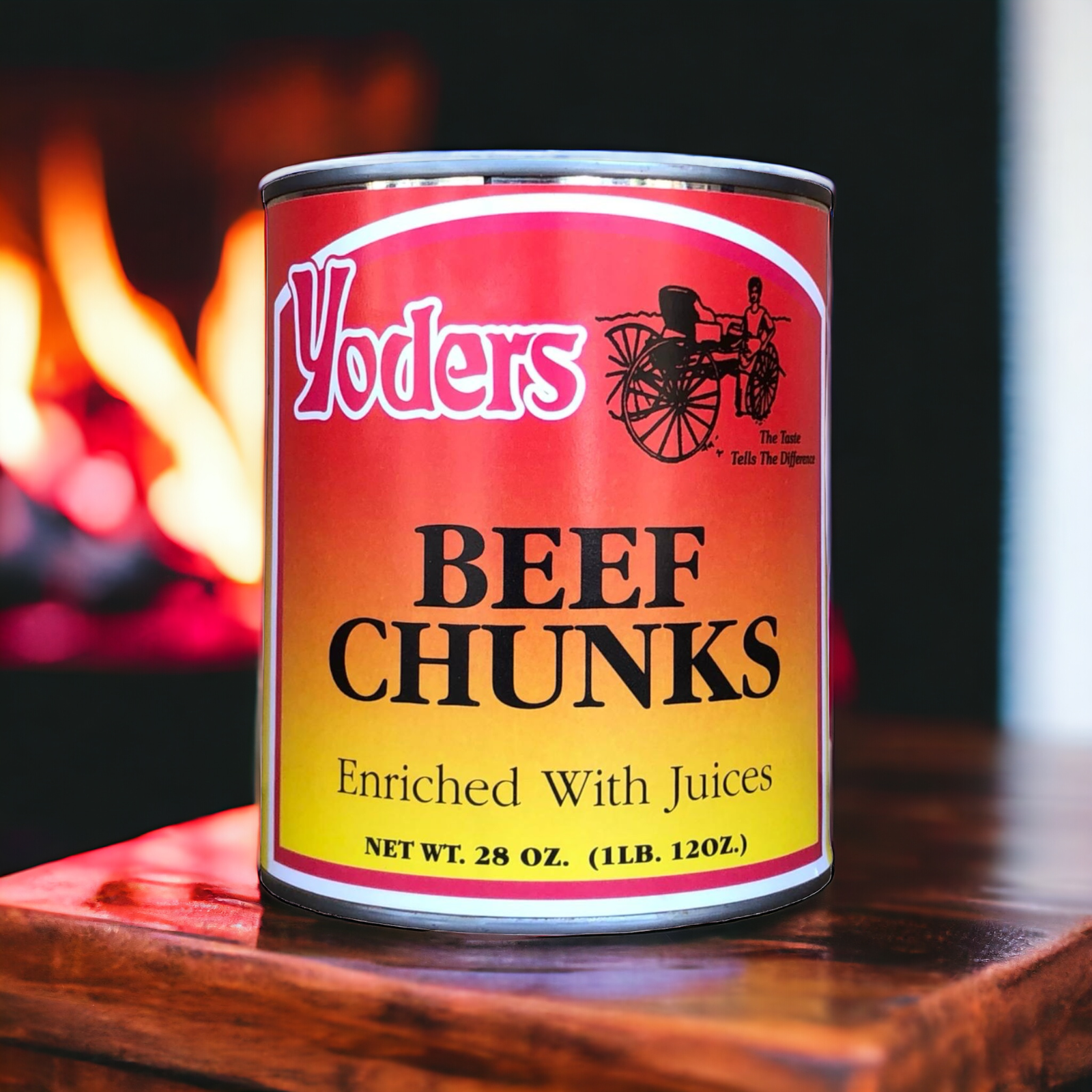 Single Can of Yoder's fresh REAL Canned Beef Chunks (28 oz), Long Shelf Life!