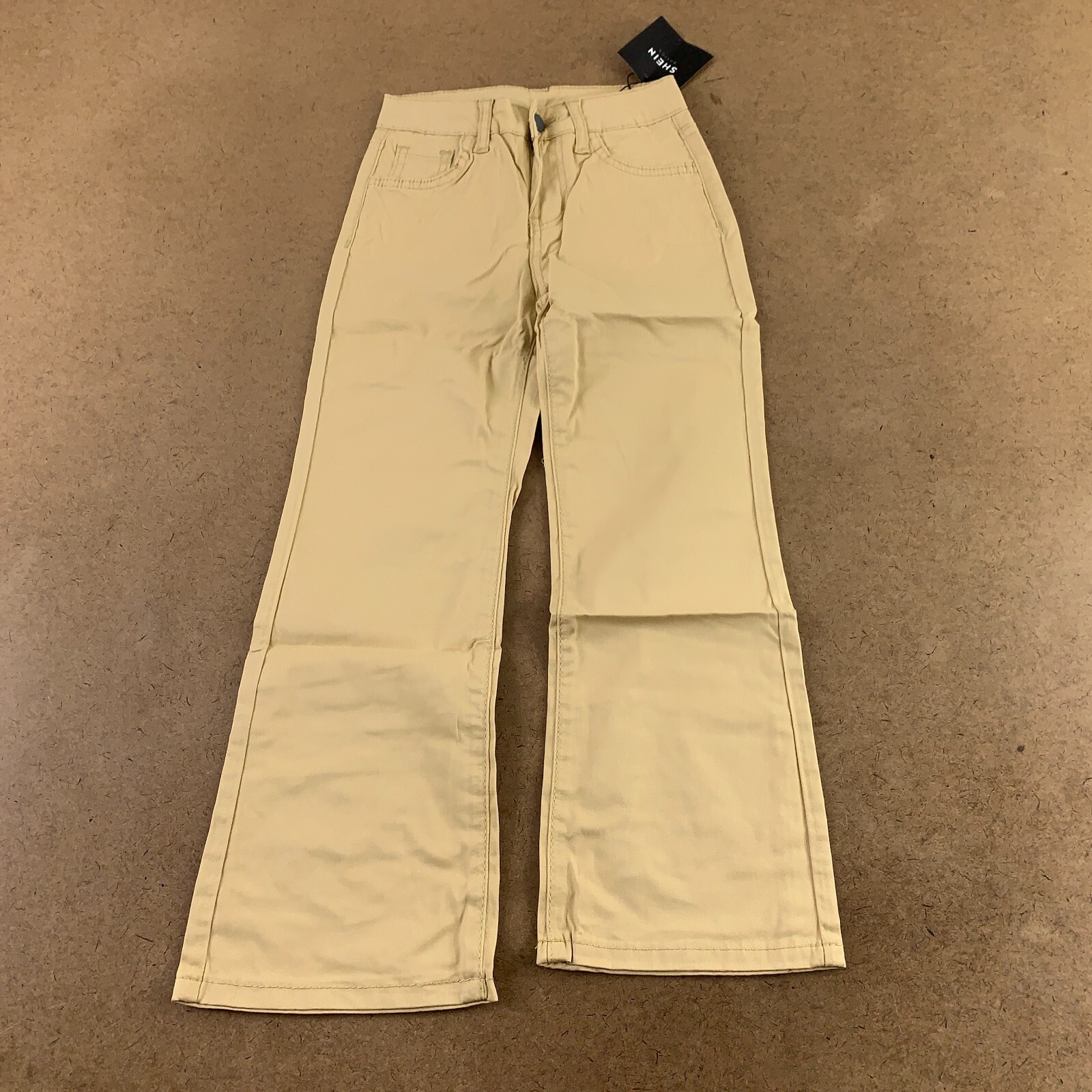 SHEIN Girls US Size 7 Khaki Denim Mid Rise Bootcut Jeans NWT