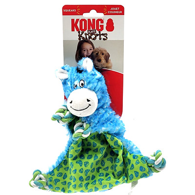 Kong Floppy Knots Flatz Zebra Small/Medium Squeaky Rope Tug & Shake Dog Toy