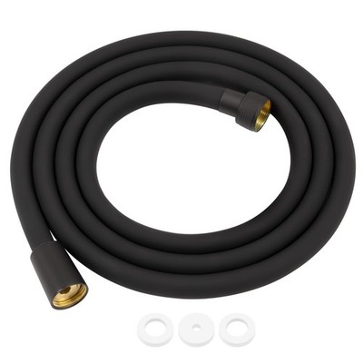 Fevone Tubo Doccia Flessibile 2 Metri (79 pollici) Nero opaco, Flessibile (X4L)