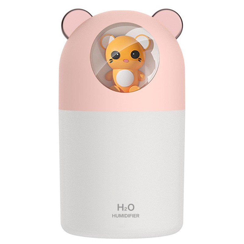 Cartoon Mini Animal Humidifier LED Night Light Auto Shut-Off USB Home Desk Decor