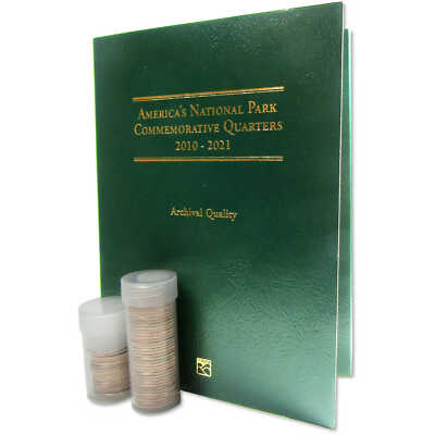 2010-2021 National Park Quarter 56 Coin Set BU Clad 25c with Folder
