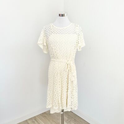 Vero Moda Kylie Short Sleeve Round Neck Short Dress Belted Birch Size M New