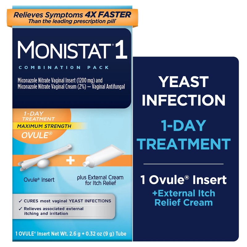 1 Day Yeast Infection Treatment, Miconazole Ovule Insert & External An