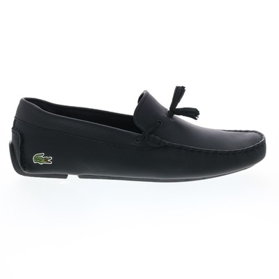 Мужские черные лоферы Lacoste Piloter Tassel 0121 1 см с кисточками