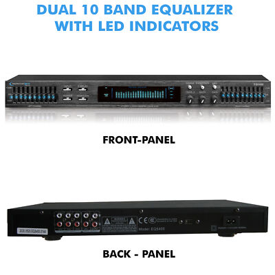 Professional Dual 10 Band Equalizer with Individual LED Indicators