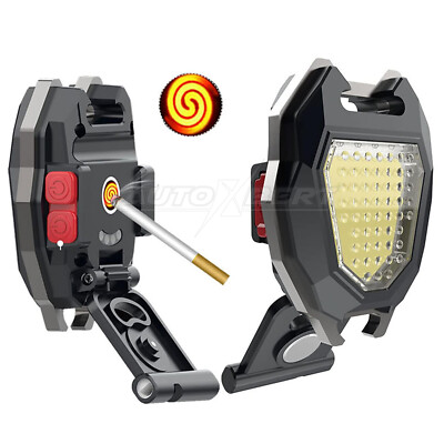 USB-C Rechargeable COB LED Work Light Torch Keychain Magnetic Flashlight 