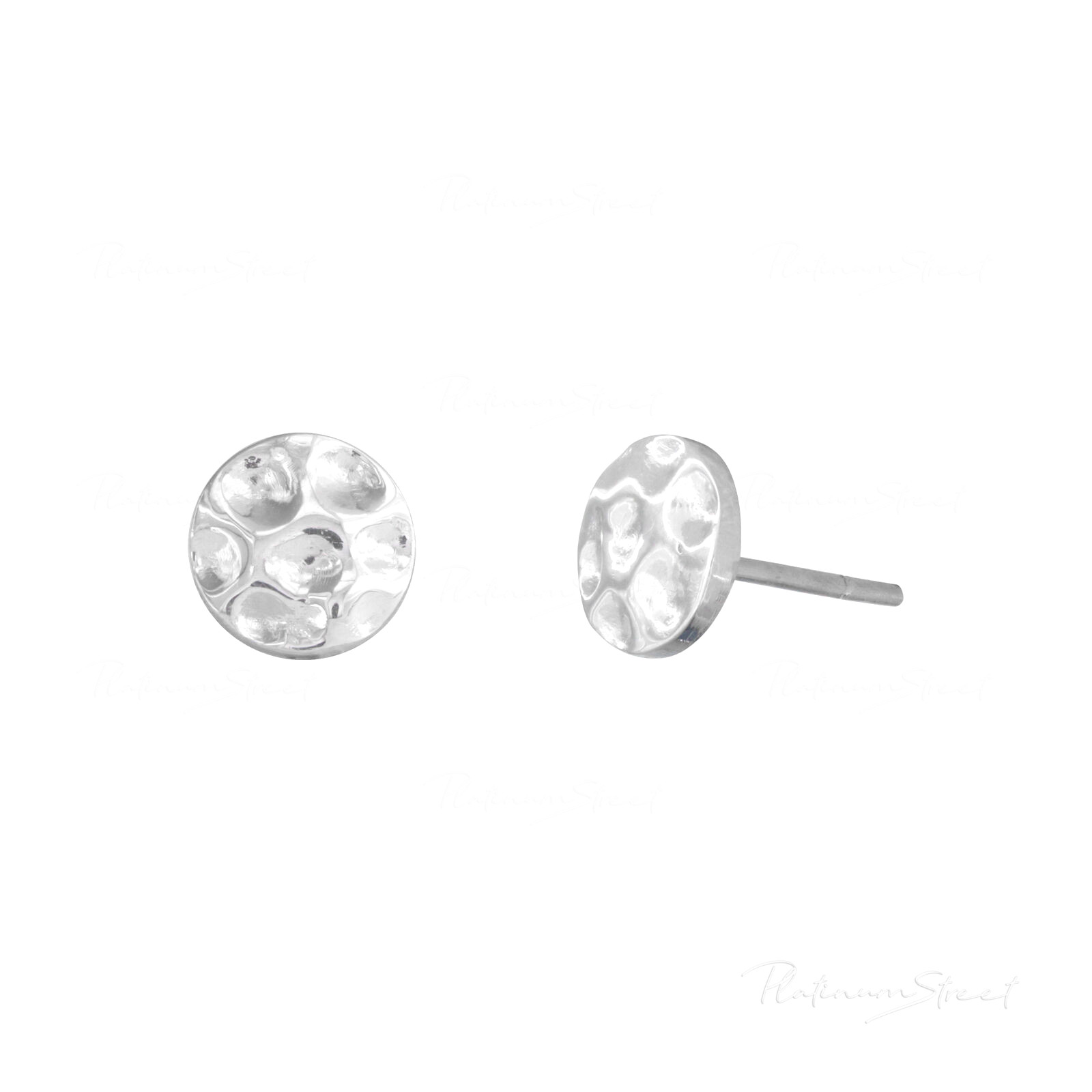 950 Platinum 8 mm Round Handmade Minimalist Studs Earrings Fine Jewelry