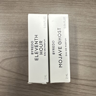 2x Byredo Eleventh Hour & Mojave Ghost EDP Sample Spray .06oz, 2ml New in Box