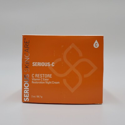 SERIOUS SKINCARE Face Cream 2oz SERIOUS C Restore Ester Night Antioxidants NOS