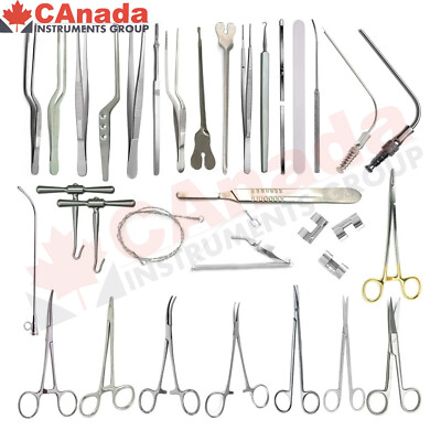 Basic Tools In Cranial Surgery Set Of 32pcs Brain Neurology Craniotomy Spinal Se