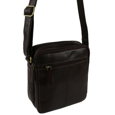 Ladies Mens Small Leather Cross Body Bag by Visconti; Merlin Travel