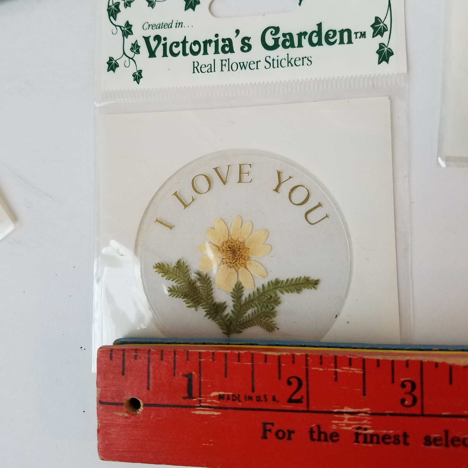 Vintage real pressed flower stickers