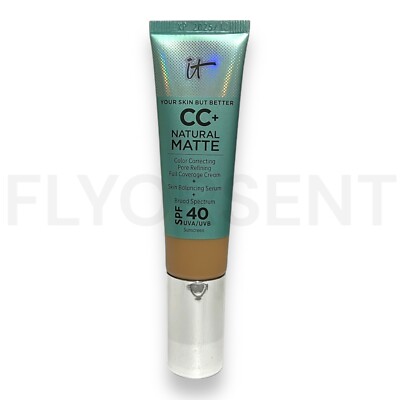 IT COSMETICS ~ CC+ NATURAL MATTE FULL COVERAGE CREAM ~ TAN WARM ~ 1.08 OZ