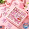 Siifert 15 Pcs Pink Bow Diamond Art Keychains Coquette Party Favors Diamond Painting Keychain Kit 5d Pink Bow Hanging Ornaments DIY for Adults Adults Beginner DIY Crafts Bachelorette Party Gifts