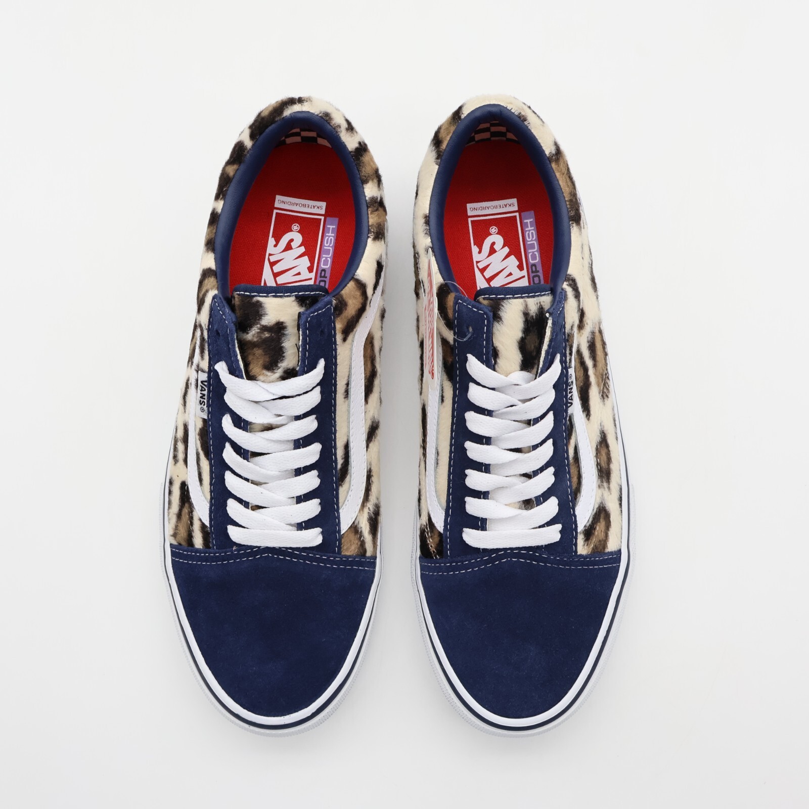 Pre-owned Vans Vn0a5fcbbx9 Supreme  Leopard Old Skool Navy White (men's)