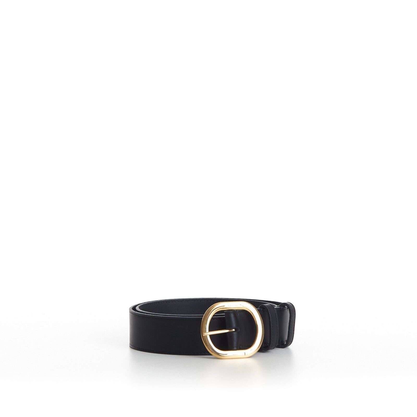 Pre-owned Celine 640$ Black Leather Large Lulu Belt - Vintage Calfskin