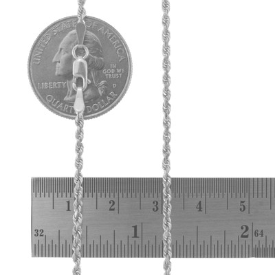 Pre-owned Nuragold 14k White Gold 2.5mm Diamond Cut Rope Italian Chain Pendant Necklace Womens 18"