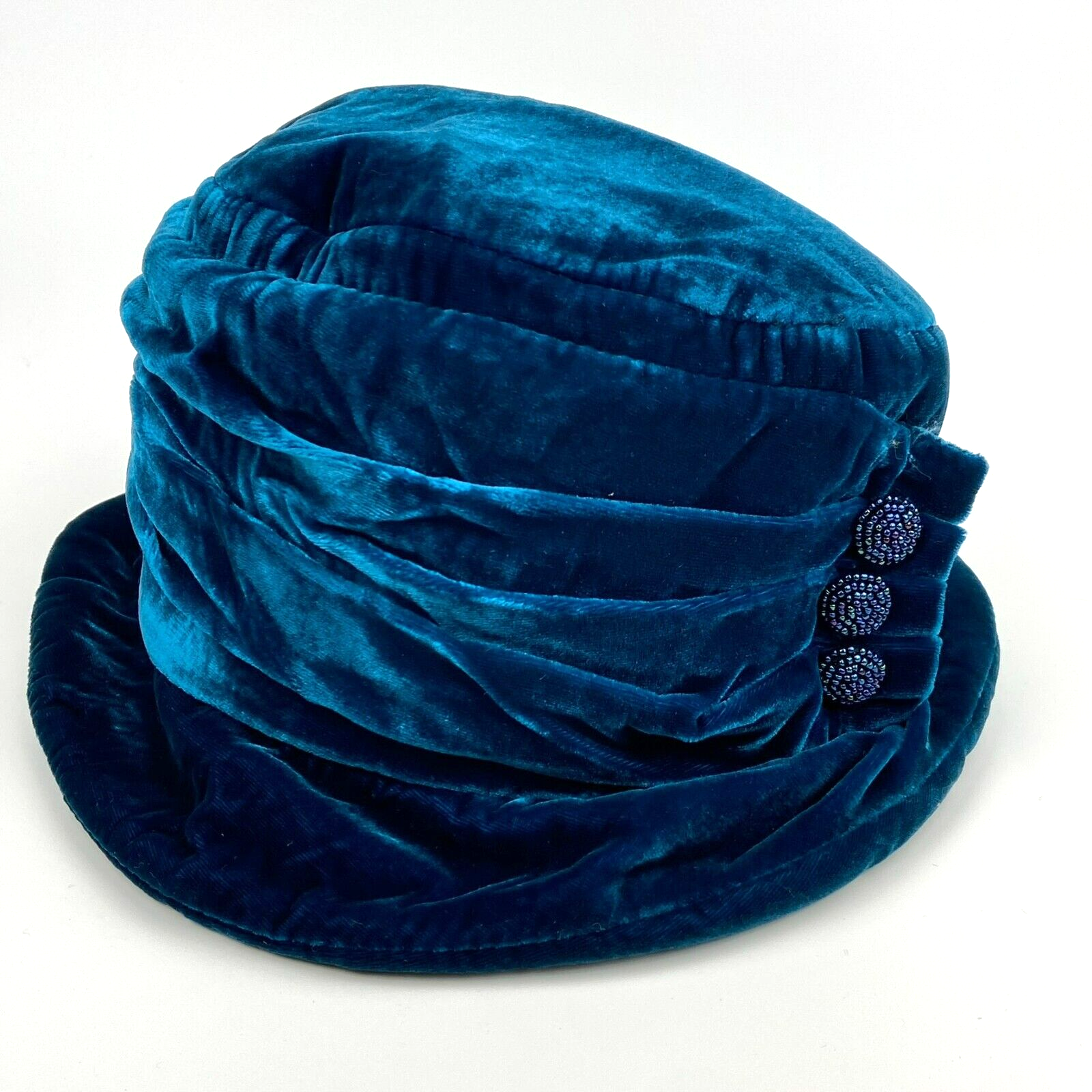 Size S/m Blue Velvet Hat Lined - Nwt