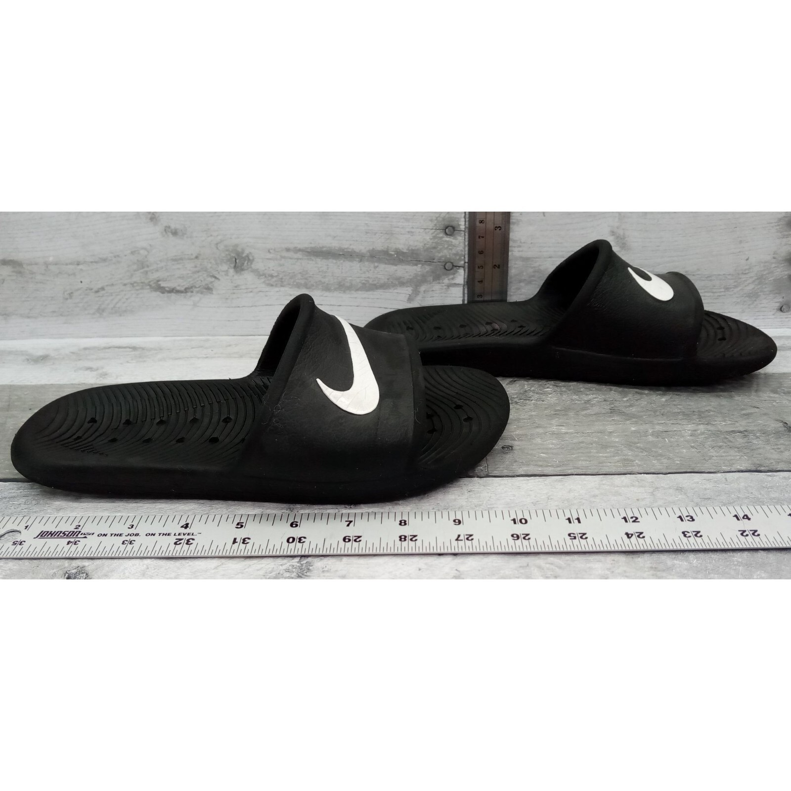 Nike Slide Sandals Classic Logo Black M6/ W7E 1769 | eBay