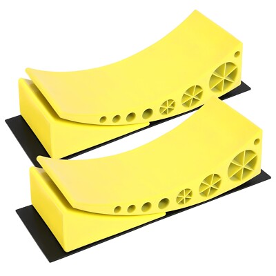 35000lbs Camper Leveler RV Leveling Blocks Ramp Kit w/2 Chocks & Rubber Mats