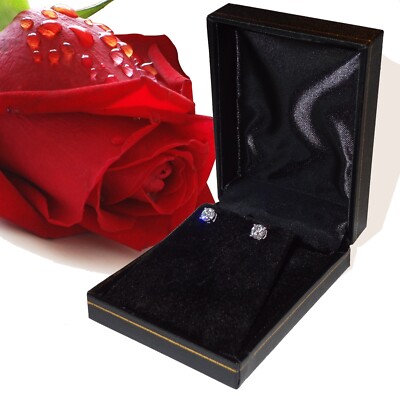 .90 Ct GRA MOISSANITE Round Cut Studs Earrings Solid 14K White Gold screwbk Gift