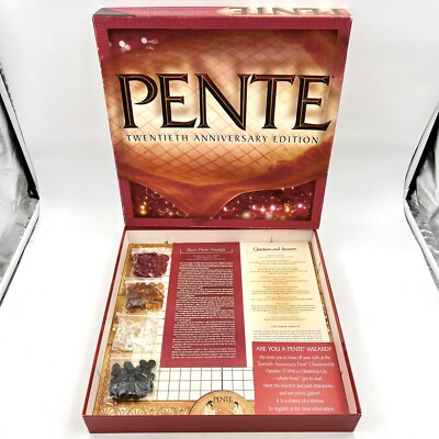 Pente 20th Anniversary Edition Board Game Decipher 1998 Strategy Game for 4 