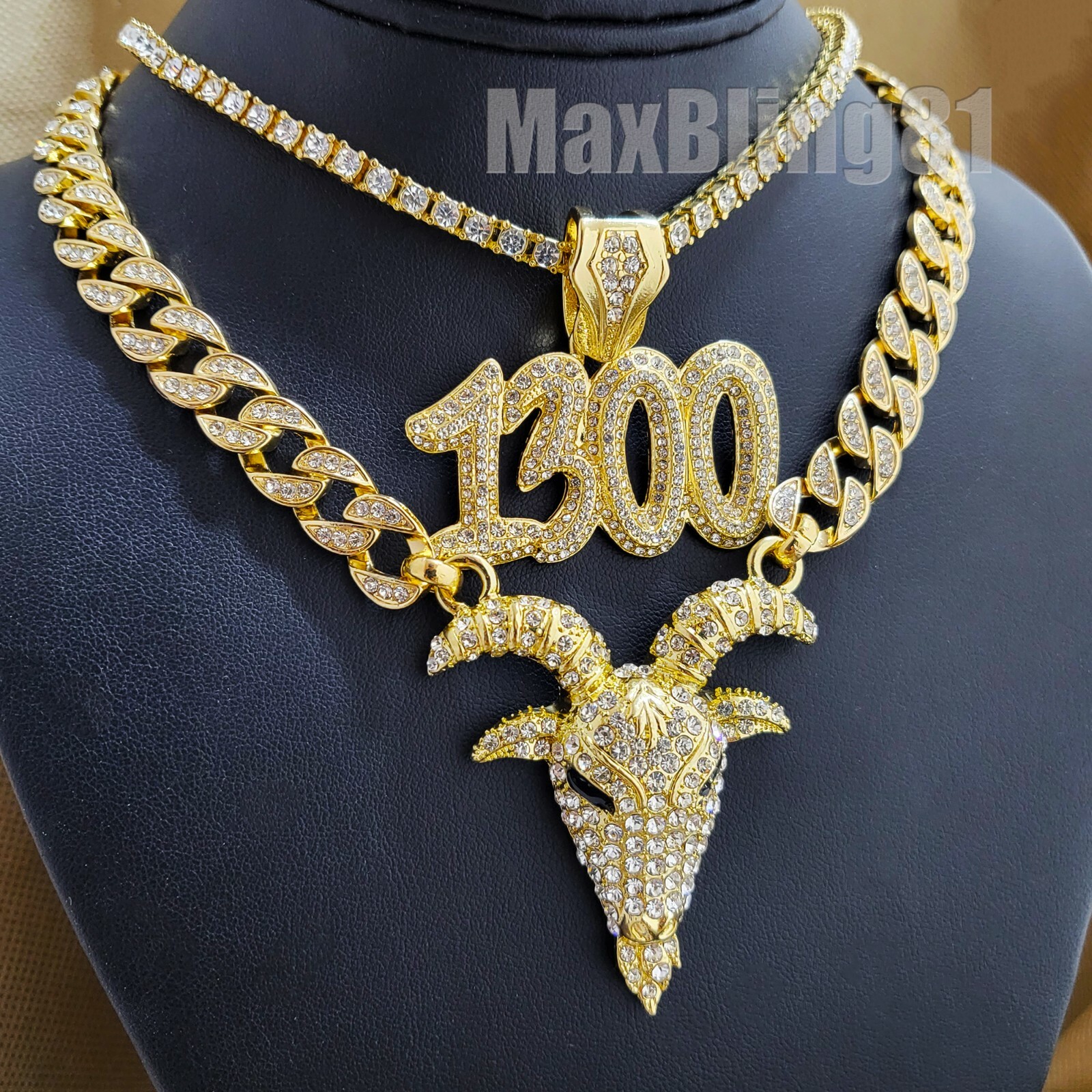 Gold PT 1300 GOAT Pendant & 20 Gold PT 1300 GOAT Pendant & 20