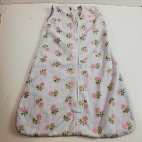 Halo Sleepsack Fleece floral Pink Roses Size medium 6-12 mon