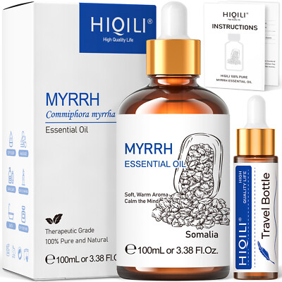 HIQILI Myrrh Essential Oil 100% Pure Natural Diffuser Aromatherapy Skin Hair SPA