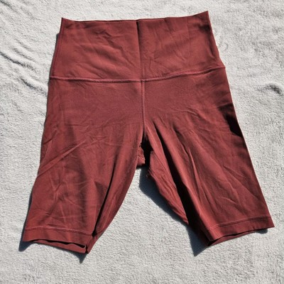 Lululemon High Rise Shorts 9  6 Rust Athleisure Workout Running Stretch Yoga
