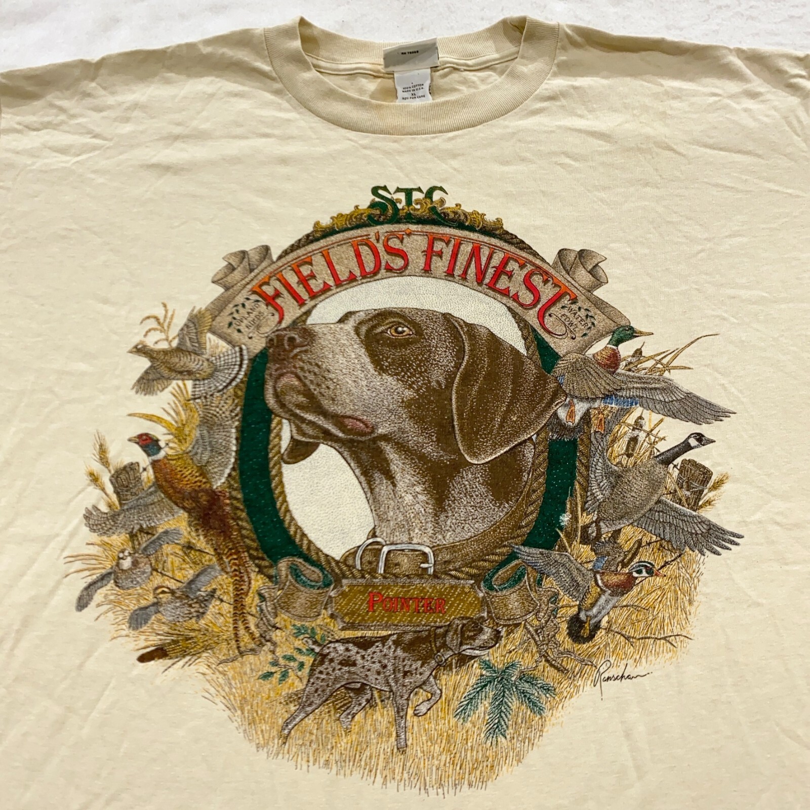 90s henryneck long t-shirt dog fullprint