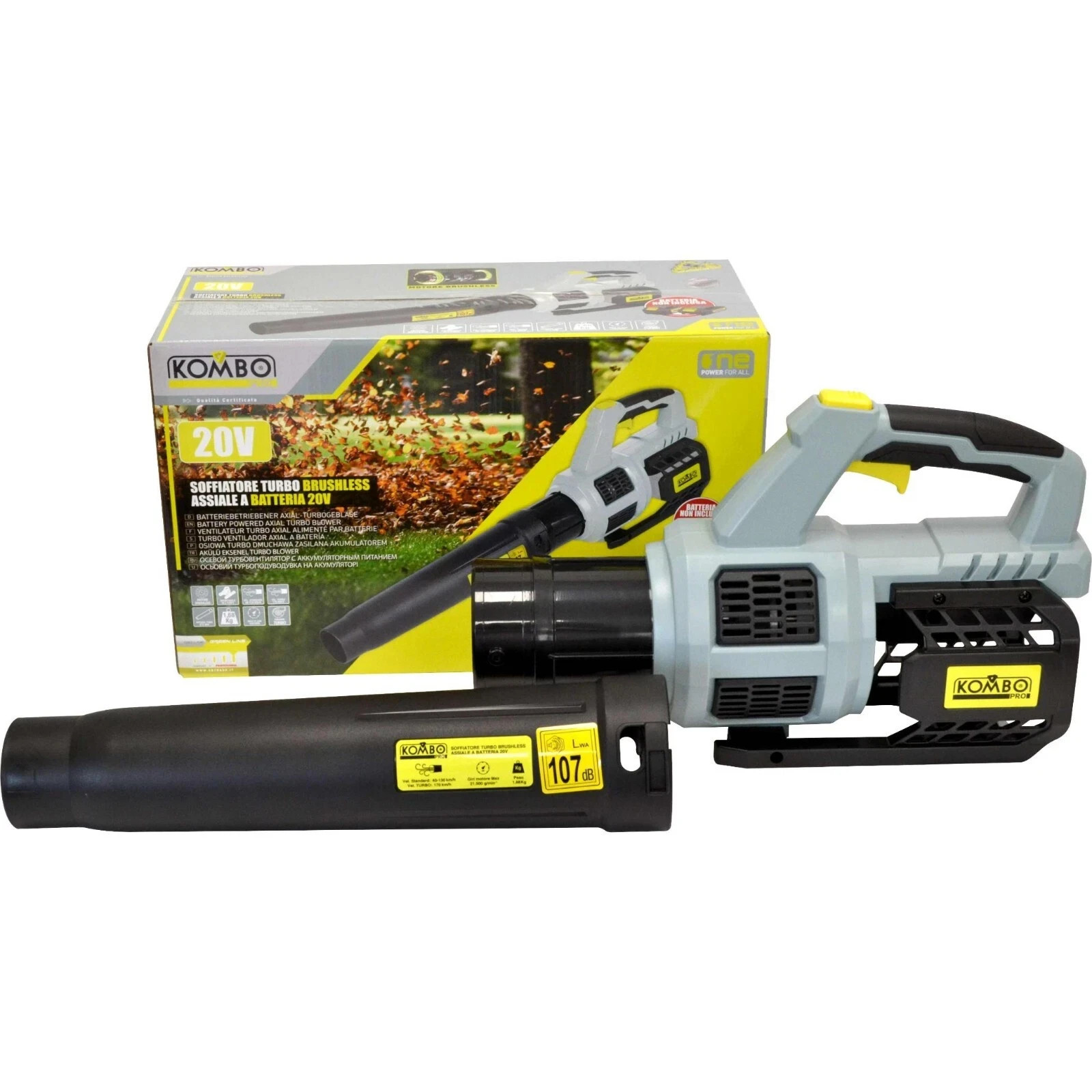 SOFFIATORE A BATTERIA TURBO ASSIALE BRUSHLESS PER BATTERIA A LITIO 20V KOMBO PRO