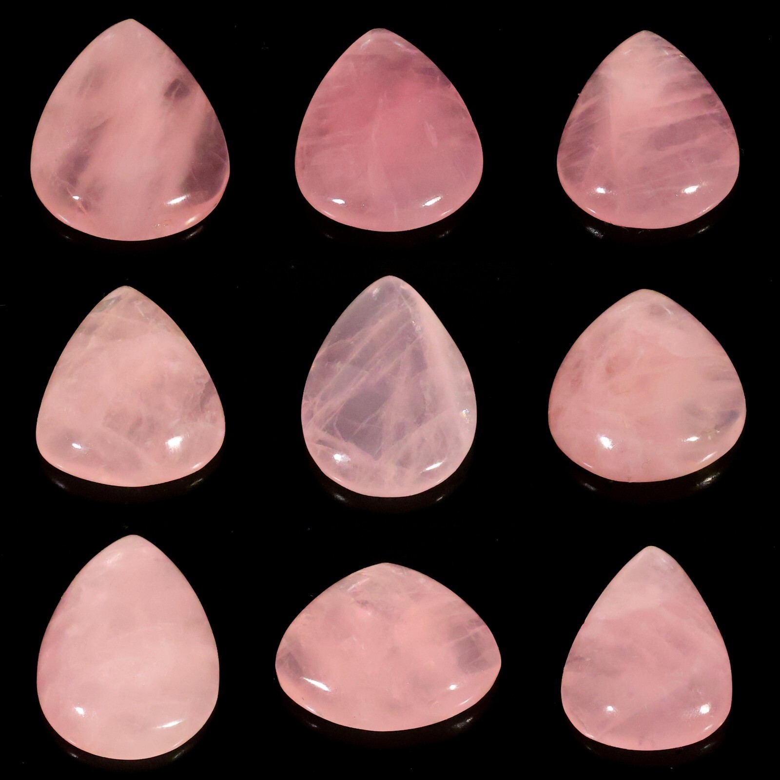 HIGH QUALITY NATURAL TRANSLUCENT PINK ROSE QUARTZ PEAR