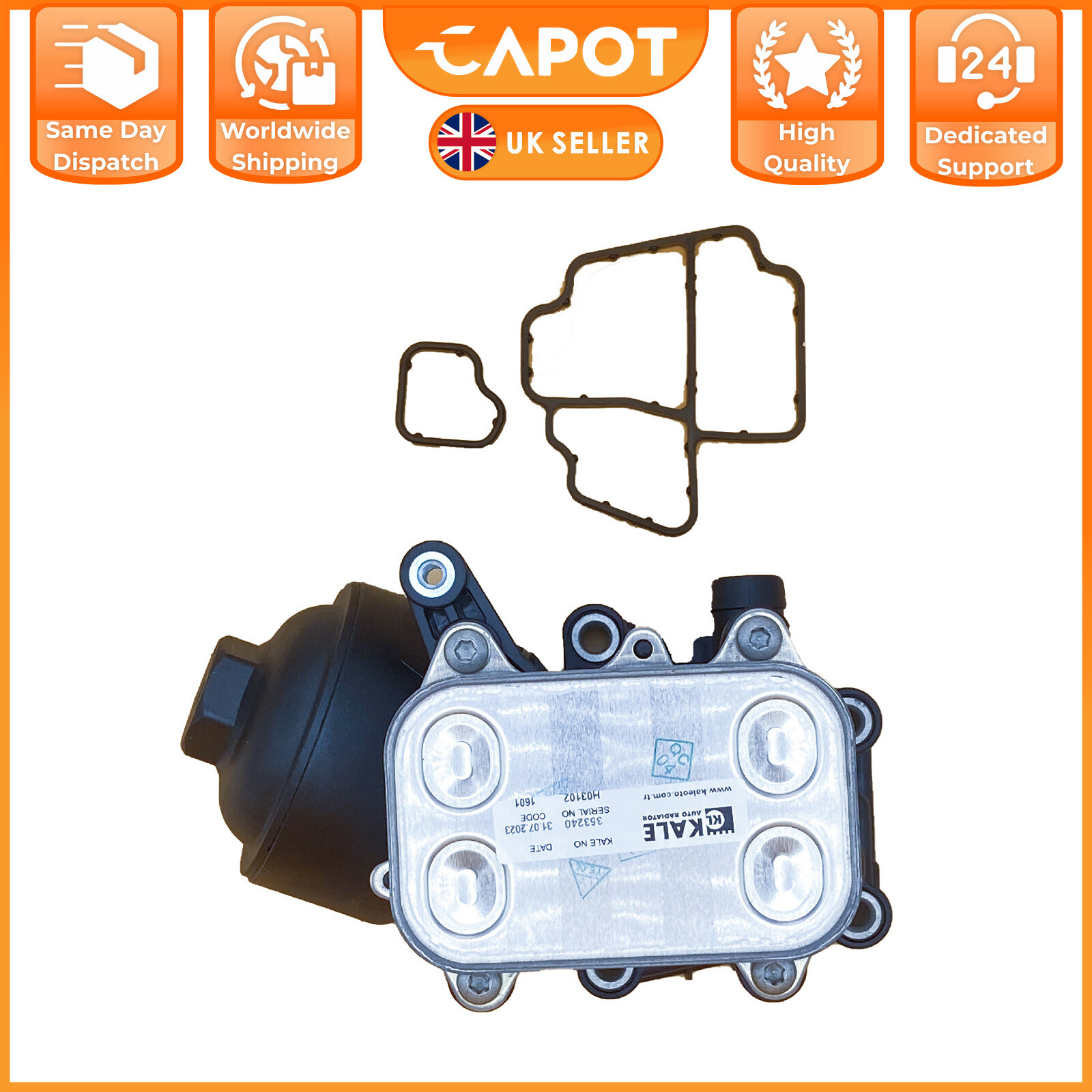 OIL FILTER HOUSING WITH COOLER, CAP & GASKET FOR VW SKODA SEAT 1.2 TDI 03P115389