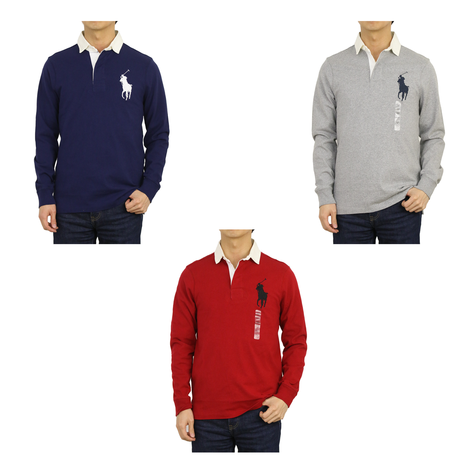 

Рубашка поло в стиле регби Polo Ralph Lauren с длинным рукавом на заказ Slim Fit Big Pony Solid