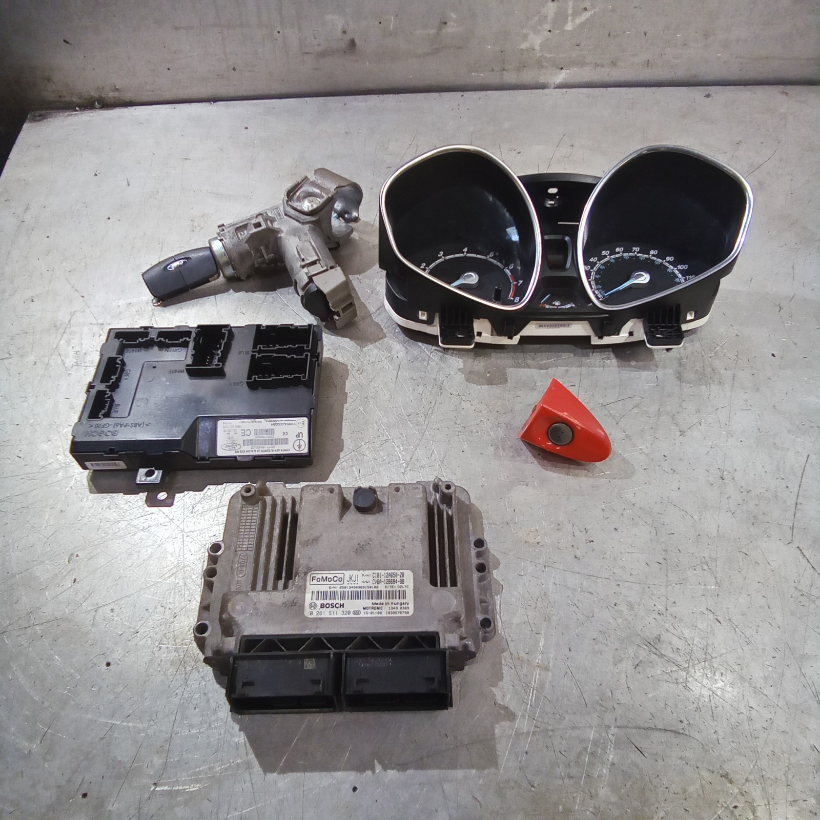 Ford Fiesta Mk7 2013-2017 Engine ECU Lock Set Kit inc Instrument Cluster & 1 Key