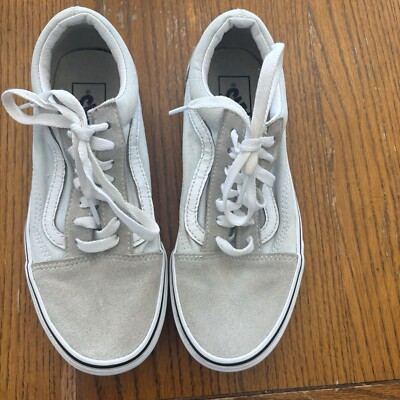 VANS Old Skool Grey Canvas/Suede Low Top Skate Shoes Women's Size 6.5 men s 5