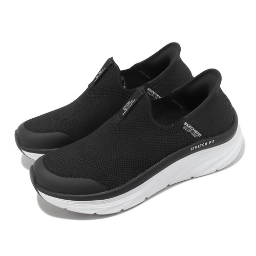 

Skechers D Lux Walker-Homebound Черно-белые женские повседневные слипоны 149817-BKW, Черный, D Lux Walker-homebound