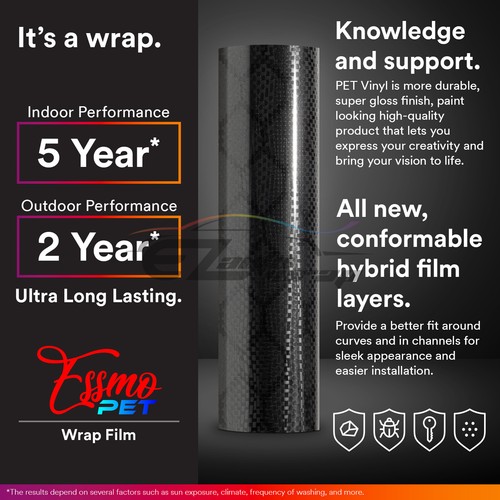 PET Honeycomb Carbon Fiber Gloss Black Hex Car Vehicle Vinyl Wrap Decal Sheet