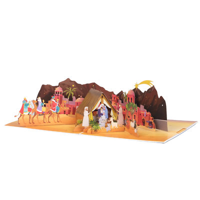 Merry Christmas 3D Pop Up Greeting Card The wonder of Jesus Christ's Birth Scene