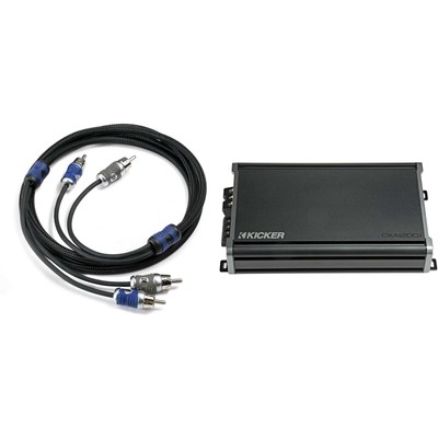 KICKER CXA1200.1 1200 Watt Mono Amp & 5 M. RCA Bundle