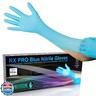 Raxwell Nitrile Gloves - Chemical Resistant Dishwashing Gloves - Textured Grip Waterproof Work Gloves - Heavy Duty Extended Cuff Protection - Large, Blue, 50 Count, 8.5 Mil